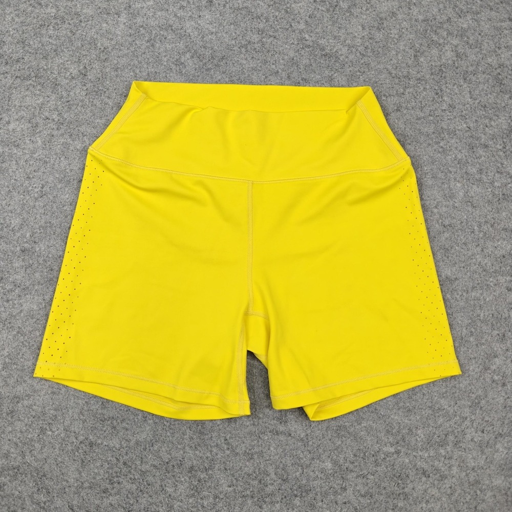 Buffbunny Collection Biker Shorts Womens M Yellow High Rise Elastic Waist